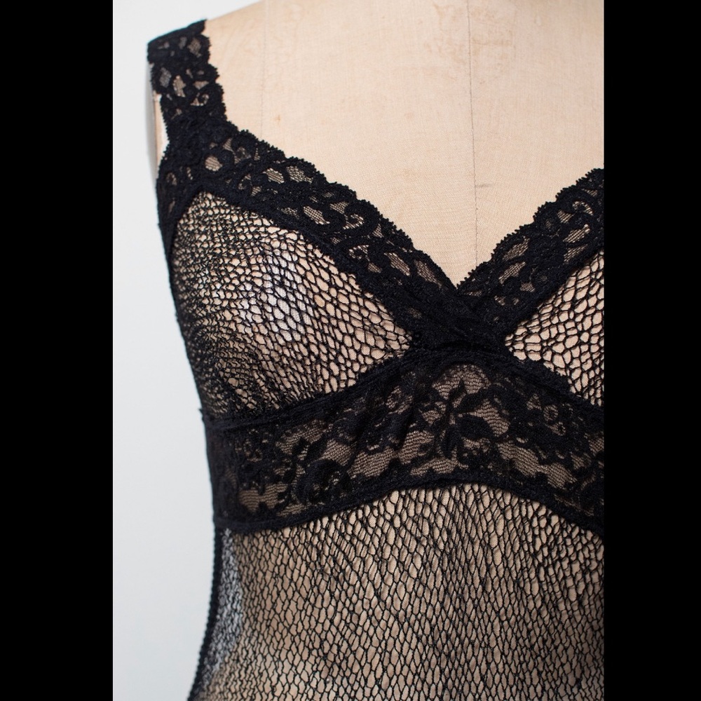 ISO Betsey Johnson 90’s Fishnet Lace Slip Dress